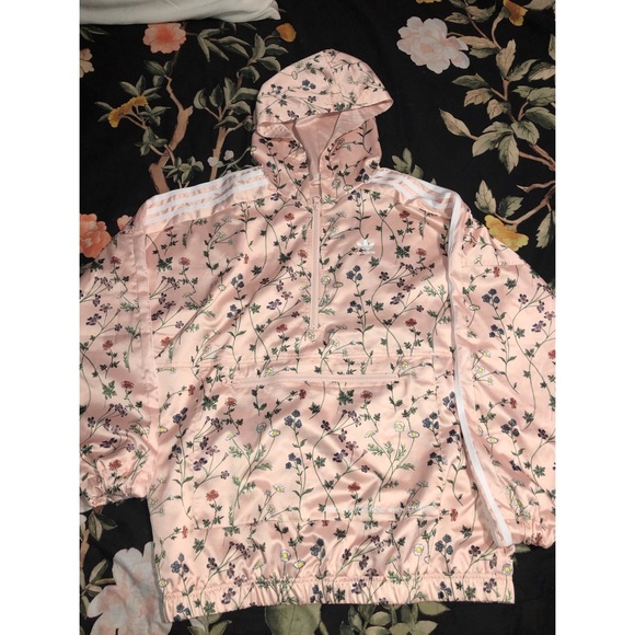 adidas pink flower jacket